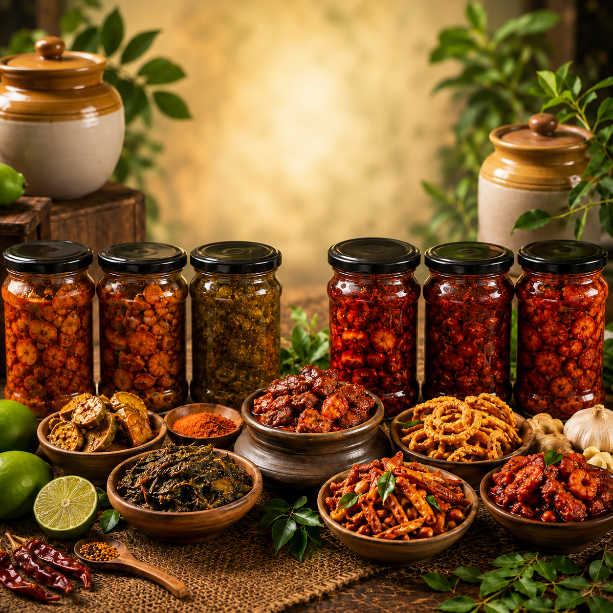 Hands preparing traditional homemade Maneru Pickles
